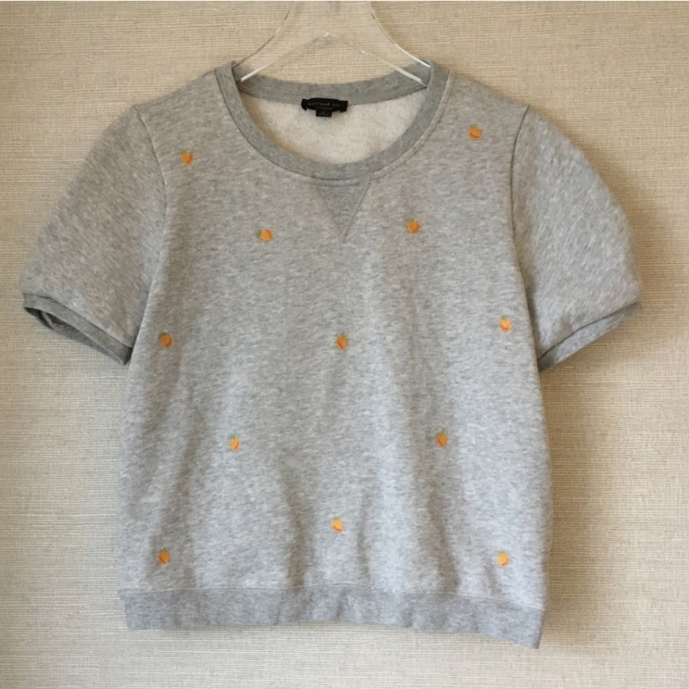 XS Anthropologie Embroidered Fruit Sweatshirt
